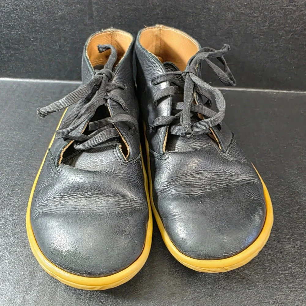 Vivobarefoot Kids Gobi Leather Chukka Boots Black Gum EUR 33K US Big Kids Size 2